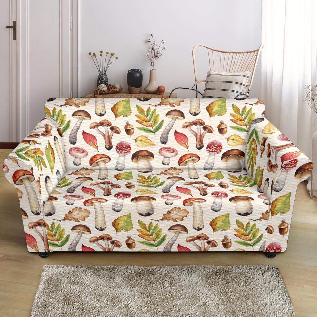 Pattern Print Mushroom Loveseat Cover-grizzshop