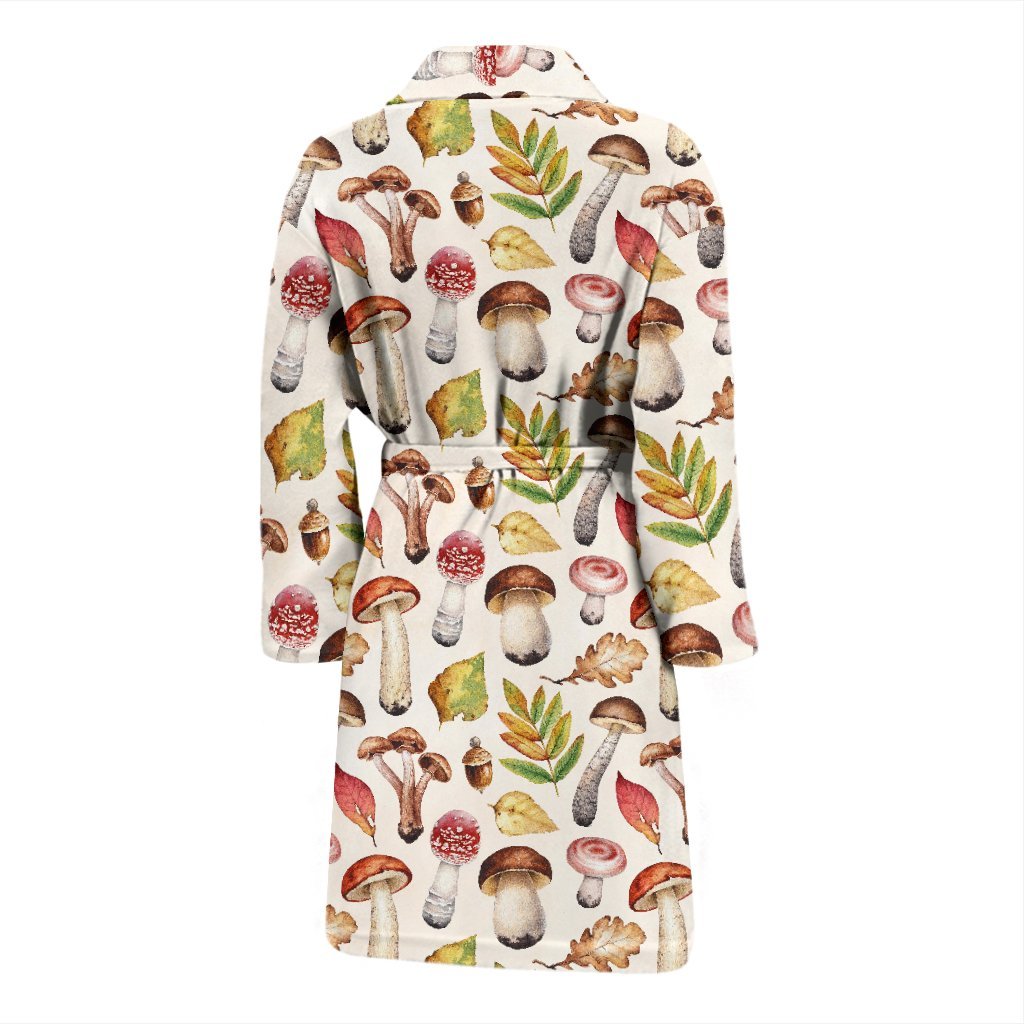 Pattern Print Mushroom Men Long Robe-grizzshop