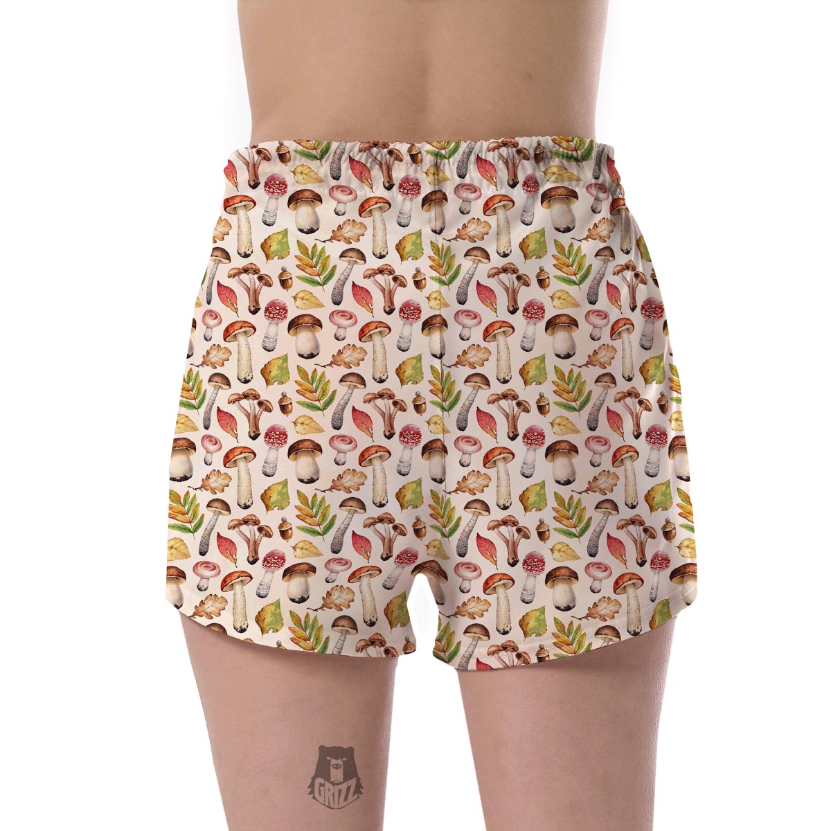 Pattern Print Mushroom Women's Shorts-grizzshop