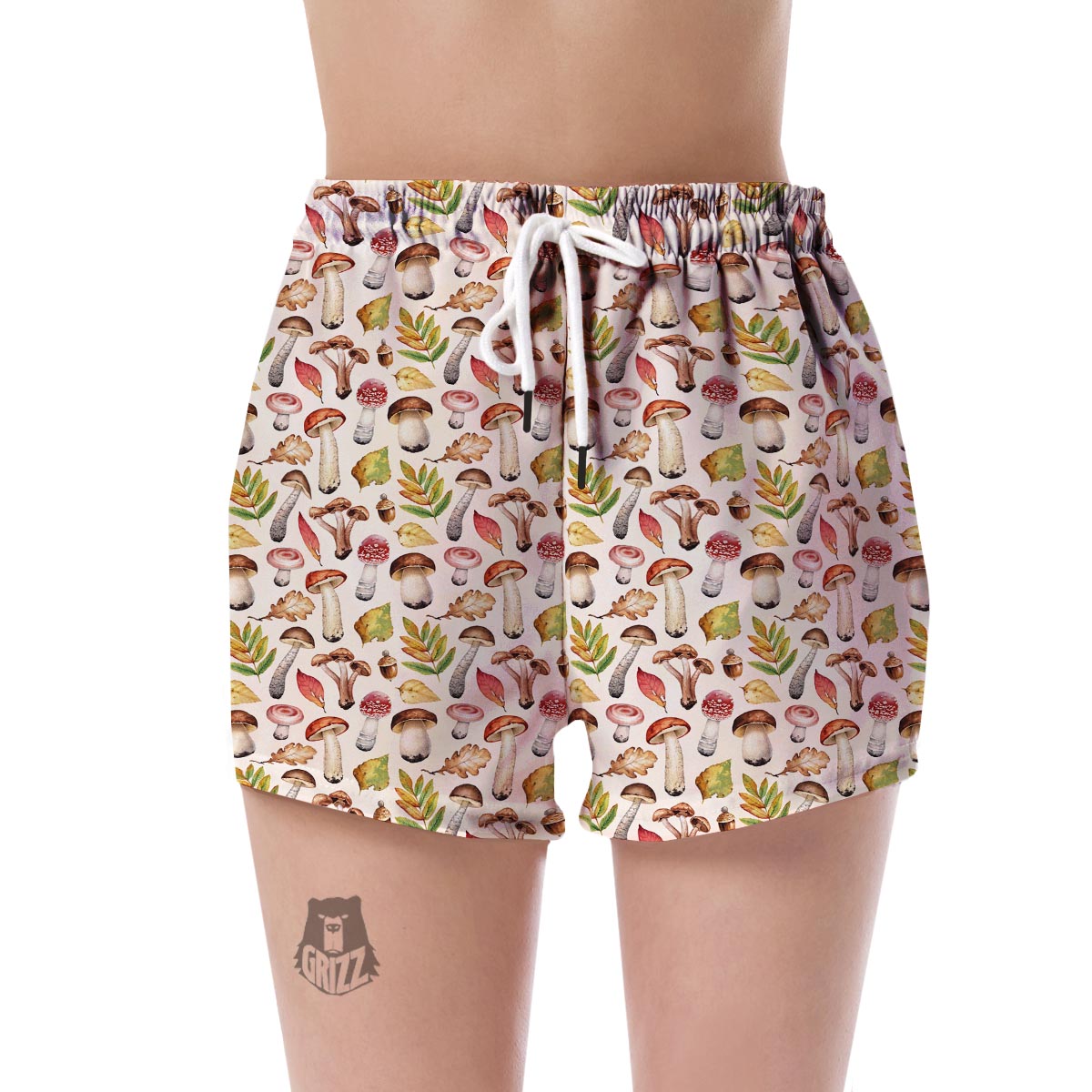 Pattern Print Mushroom Women's Shorts-grizzshop