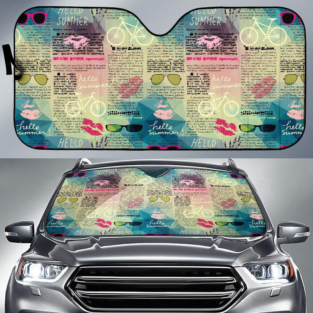 Pattern Print Newspaper Car Sun Shade-grizzshop