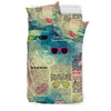 Pattern Print Newspaper Duvet Cover Bedding Set-grizzshop