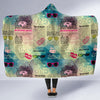 Pattern Print Newspaper Hooded Blanket-grizzshop