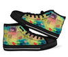 Pattern Print Newspaper Men Women's High Top Shoes-grizzshop