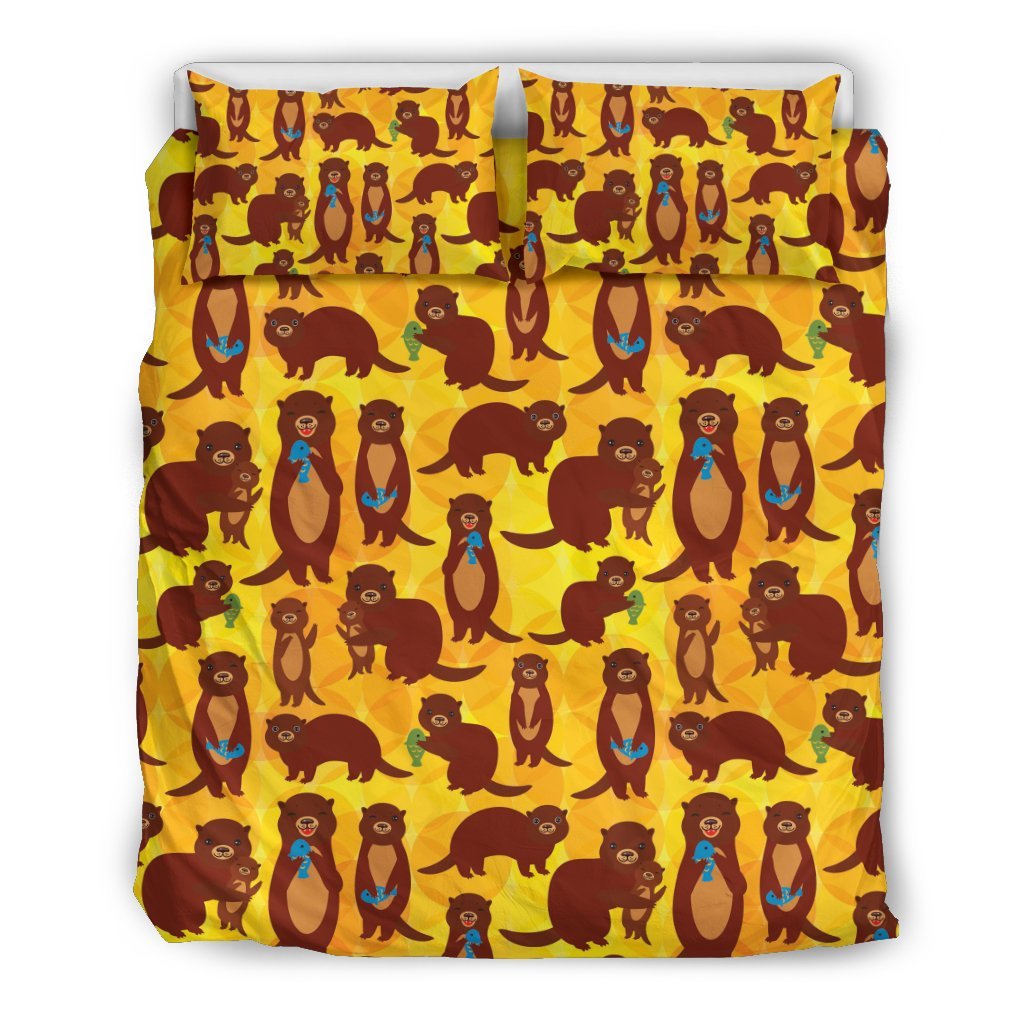 Pattern Print Otter Duvet Cover Bedding Set-grizzshop