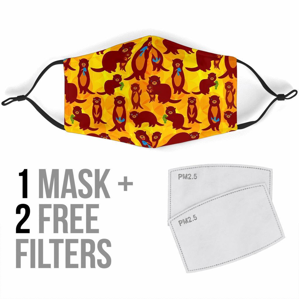 Pattern Print Otter Face Mask-grizzshop