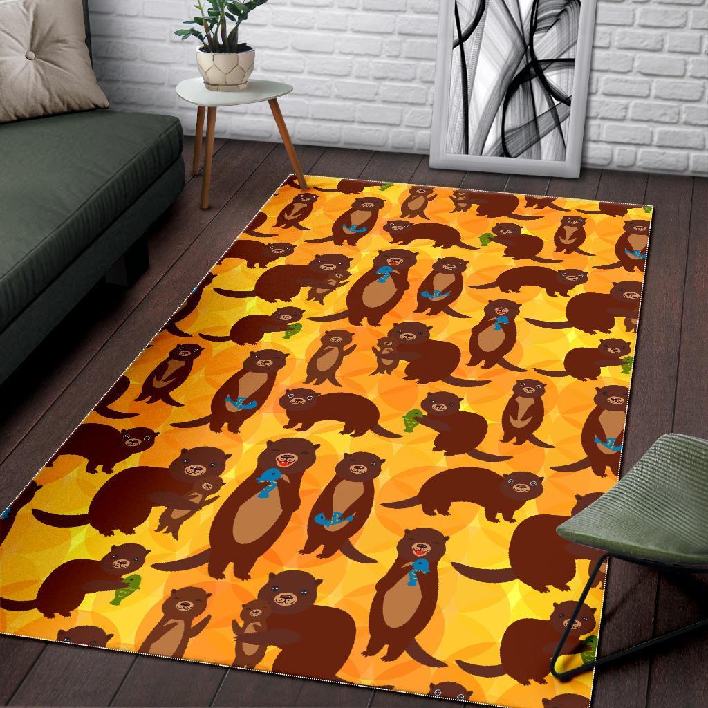 Pattern Print Otter Floor Mat-grizzshop