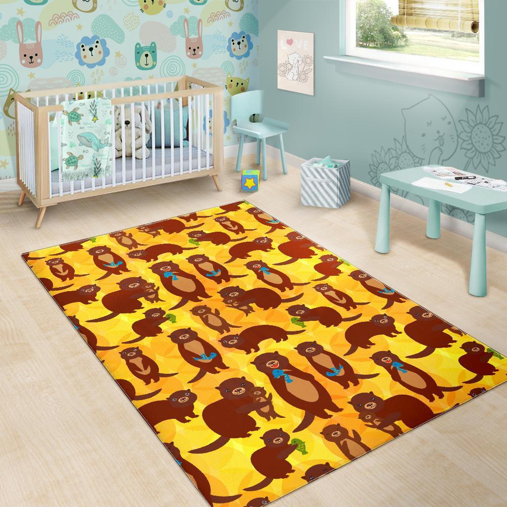 Pattern Print Otter Floor Mat-grizzshop