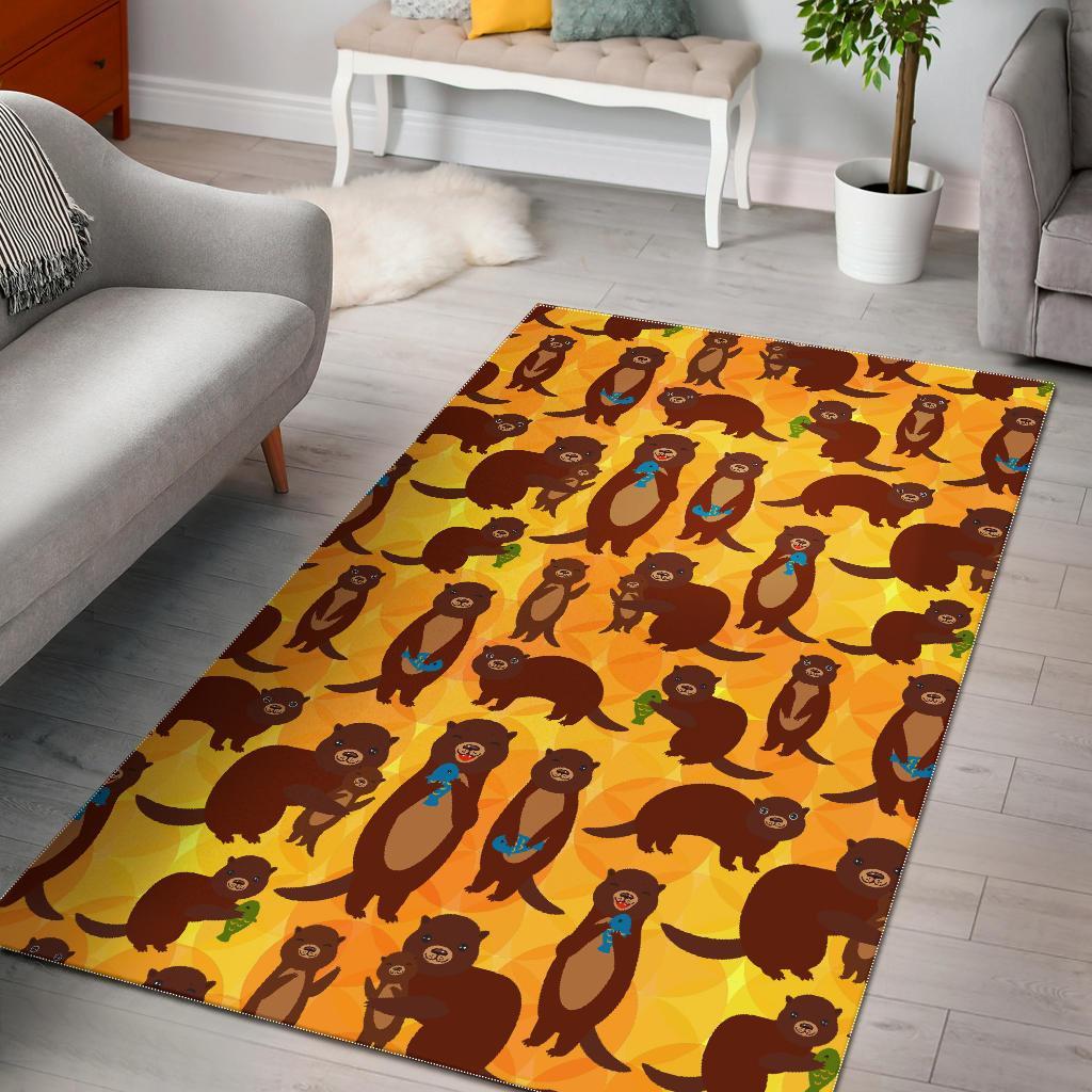 Pattern Print Otter Floor Mat-grizzshop