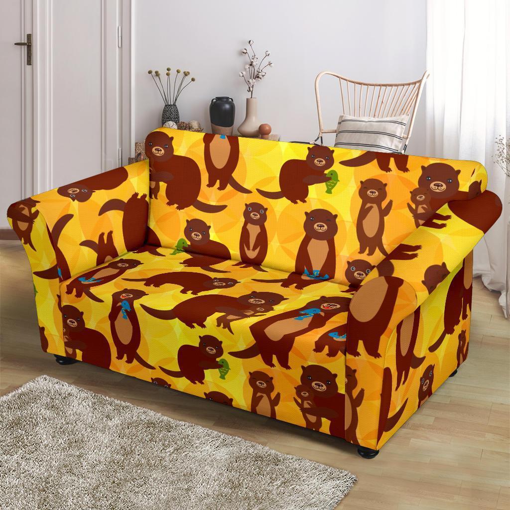 Pattern Print Otter Loveseat Cover-grizzshop