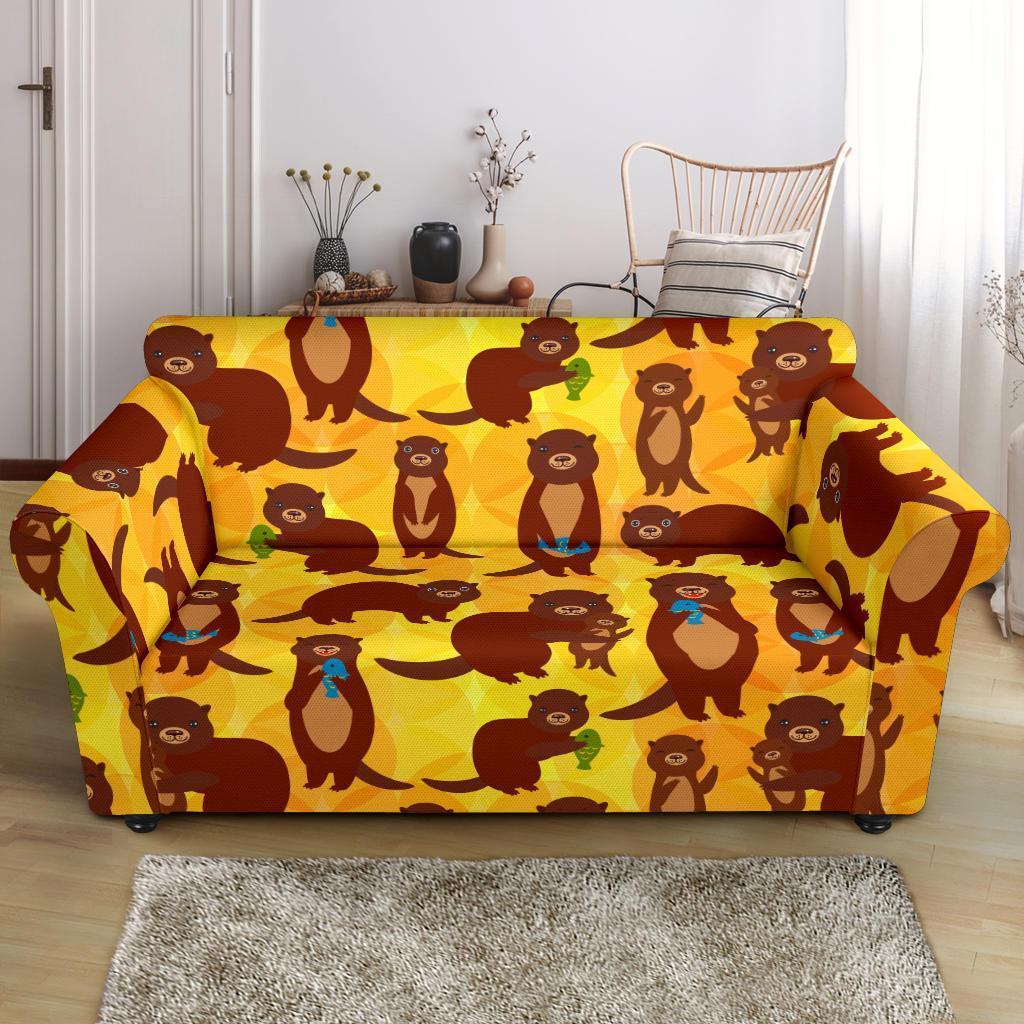 Pattern Print Otter Loveseat Cover-grizzshop