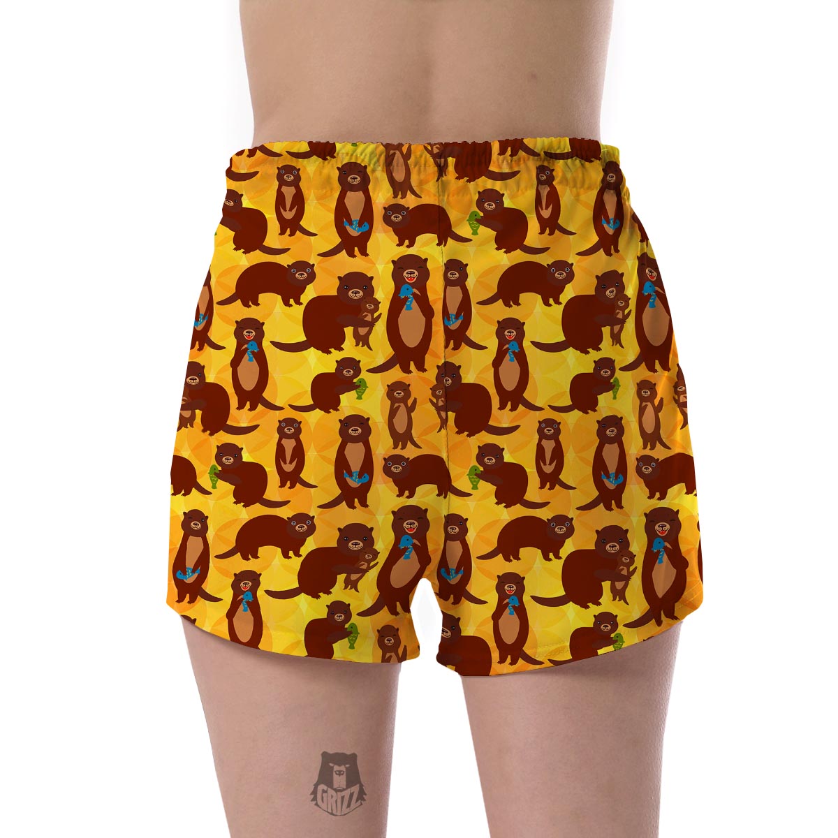 Pattern Print Otter Women's Shorts-grizzshop
