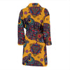 Pattern Print Owl Ornamental Men Long Robe-grizzshop