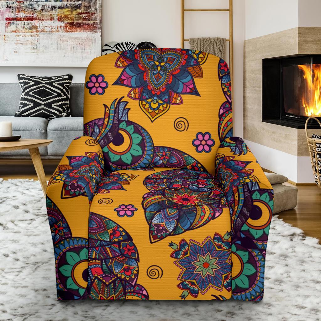 Pattern Print Owl Ornamental Recliner Cover-grizzshop