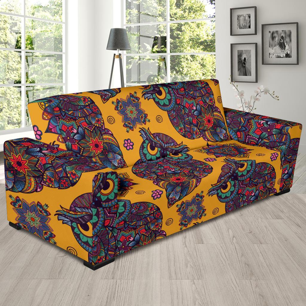 Pattern Print Owl Ornamental Sofa Covers-grizzshop