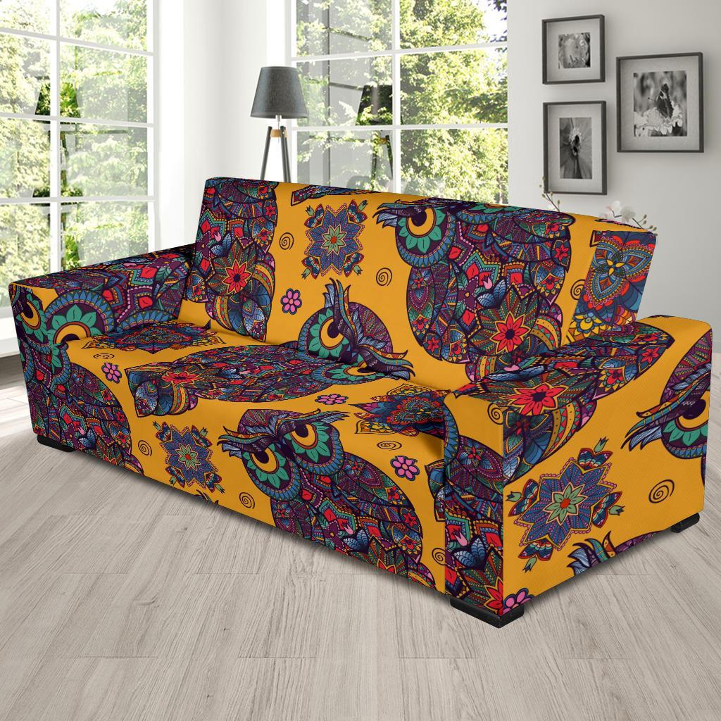 Pattern Print Owl Ornamental Sofa Covers-grizzshop