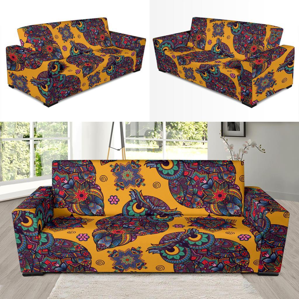 Pattern Print Owl Ornamental Sofa Covers-grizzshop