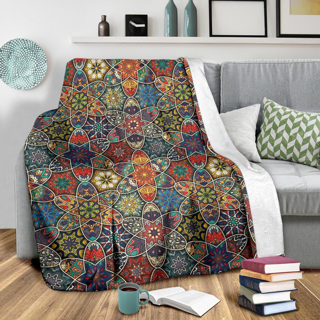 Pattern Print Patchwork Blanket-grizzshop