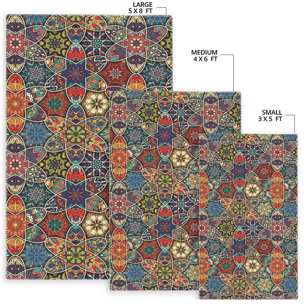 Pattern Print Patchwork Floor Mat-grizzshop