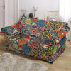 Pattern Print Patchwork Loveseat Cover-grizzshop