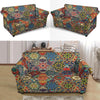 Pattern Print Patchwork Loveseat Cover-grizzshop