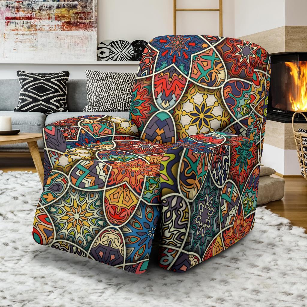 Pattern Print Patchwork Recliner Cover-grizzshop