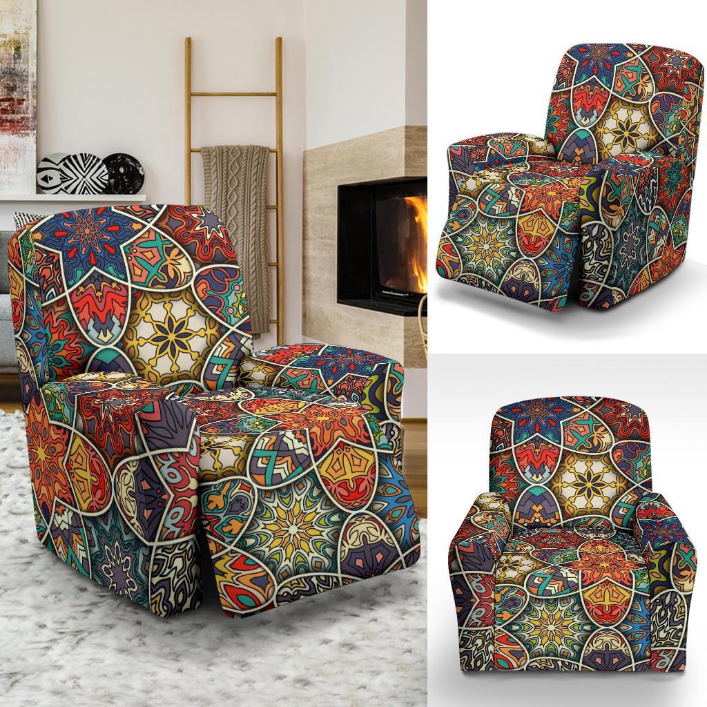 Pattern Print Patchwork Recliner Cover-grizzshop