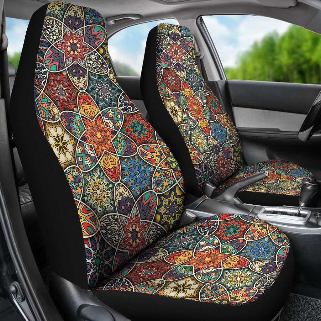 Pattern Print Patchwork Universal Fit Car Seat Cover-grizzshop