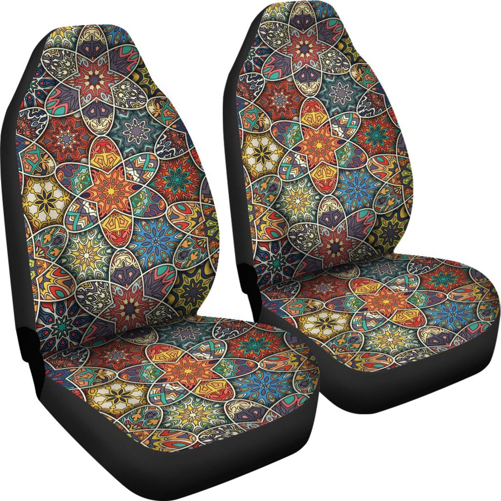 Pattern Print Patchwork Universal Fit Car Seat Cover-grizzshop