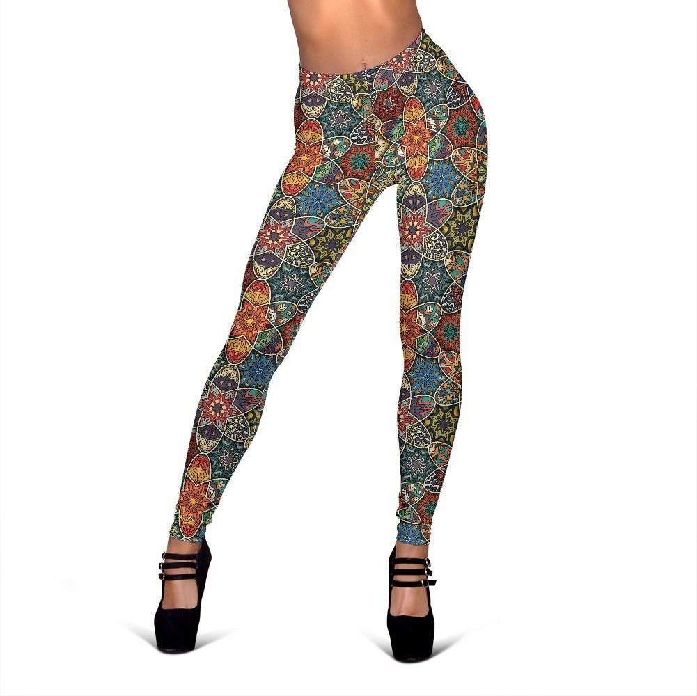 Pattern Print Patchwork Women Leggings-grizzshop