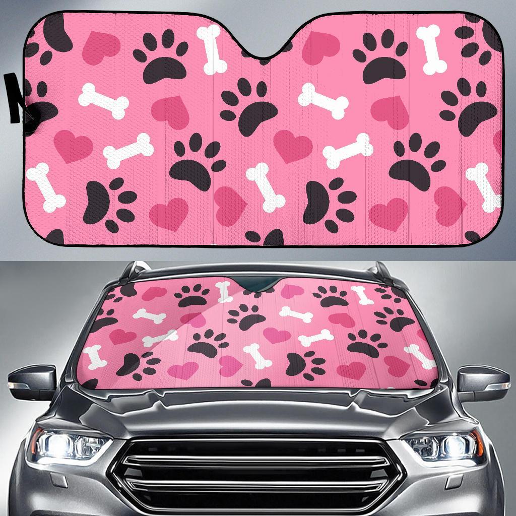 Pattern Print Paw Car Sun Shade-grizzshop