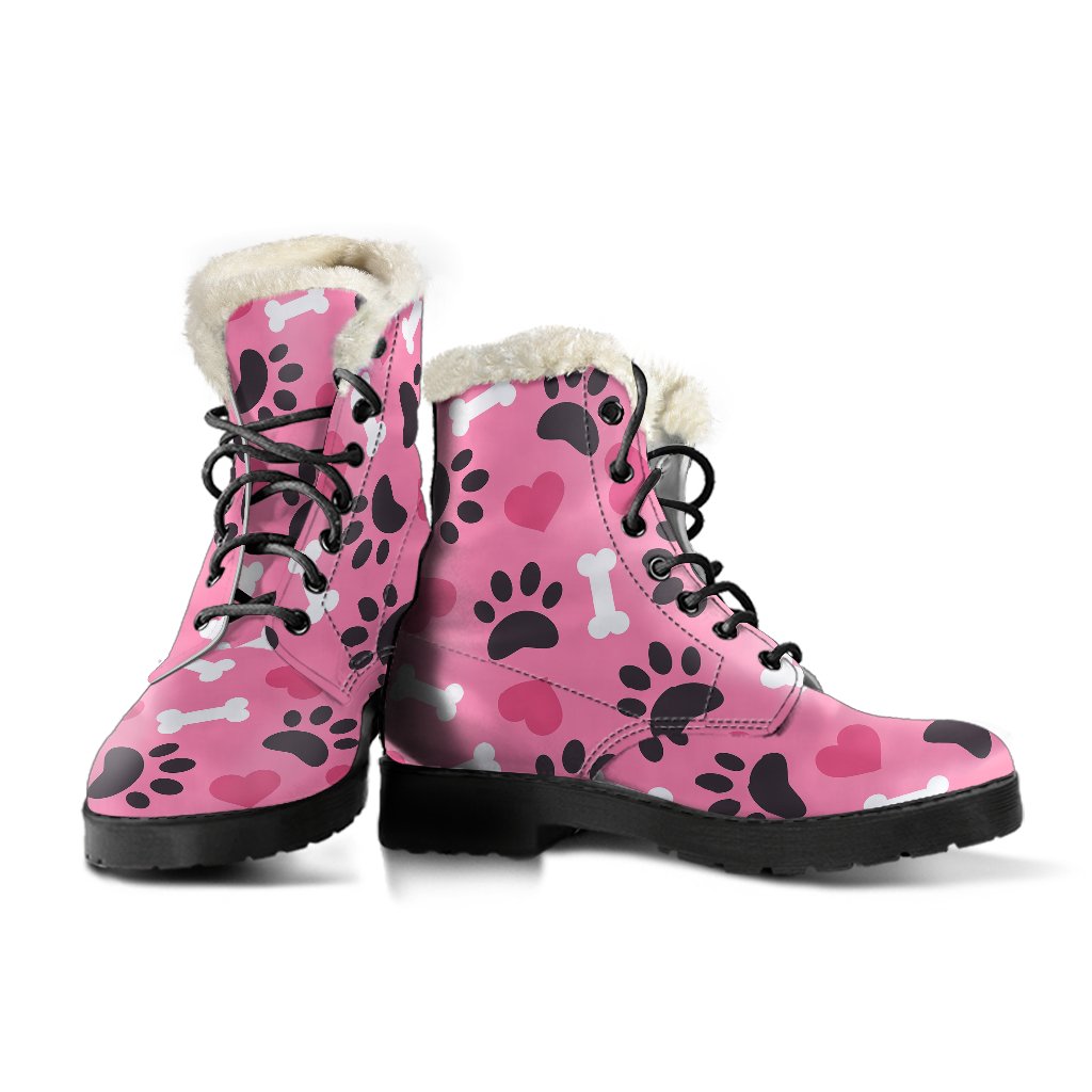 Pattern Print Paw Comfy Winter Boots-grizzshop