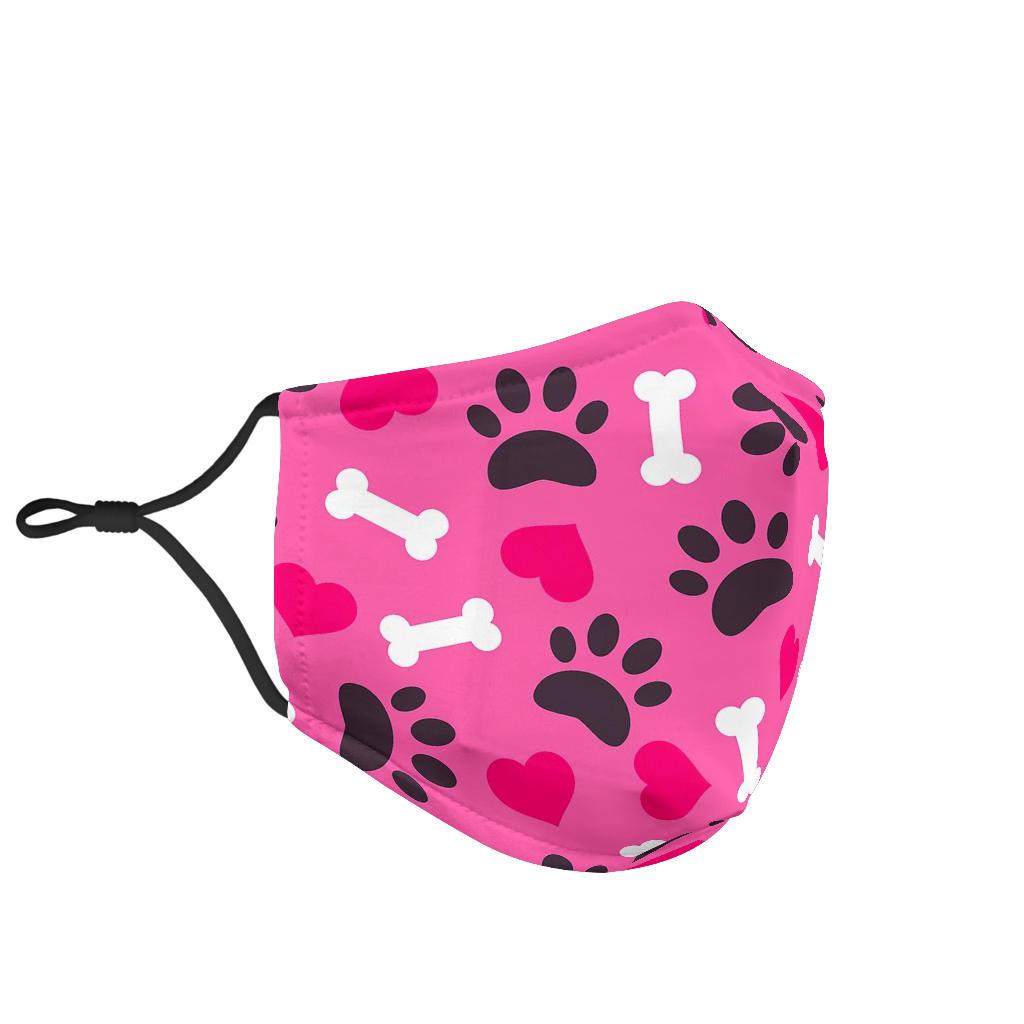 Pattern Print Paw Face Mask-grizzshop