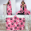 Pattern Print Paw Hooded Blanket-grizzshop