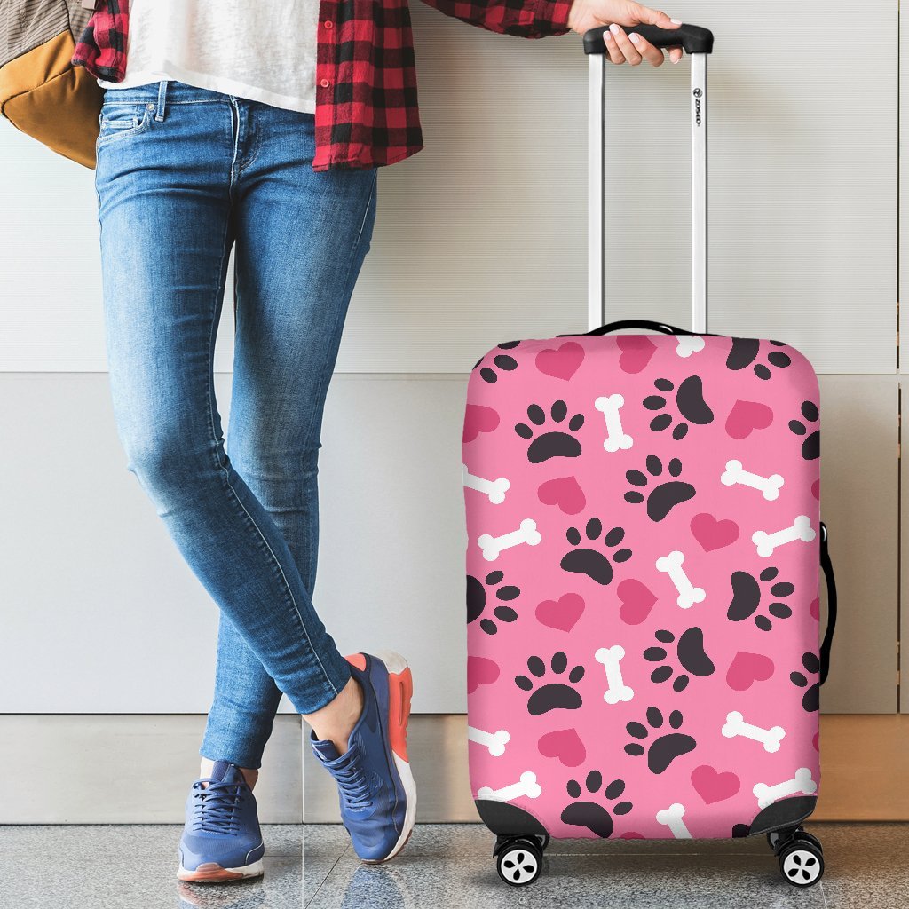 Pattern Print Paw Luggage Cover Protector-grizzshop