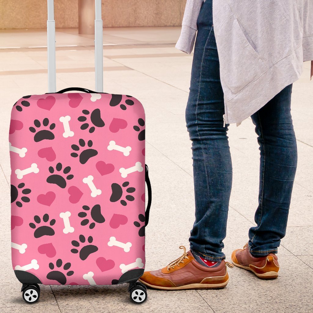 Pattern Print Paw Luggage Cover Protector-grizzshop