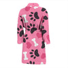 Pattern Print Paw Men Long Robe-grizzshop