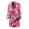 Pattern Print Paw Men Long Robe-grizzshop