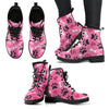 Pattern Print Paw Men Women Leather Boots-grizzshop