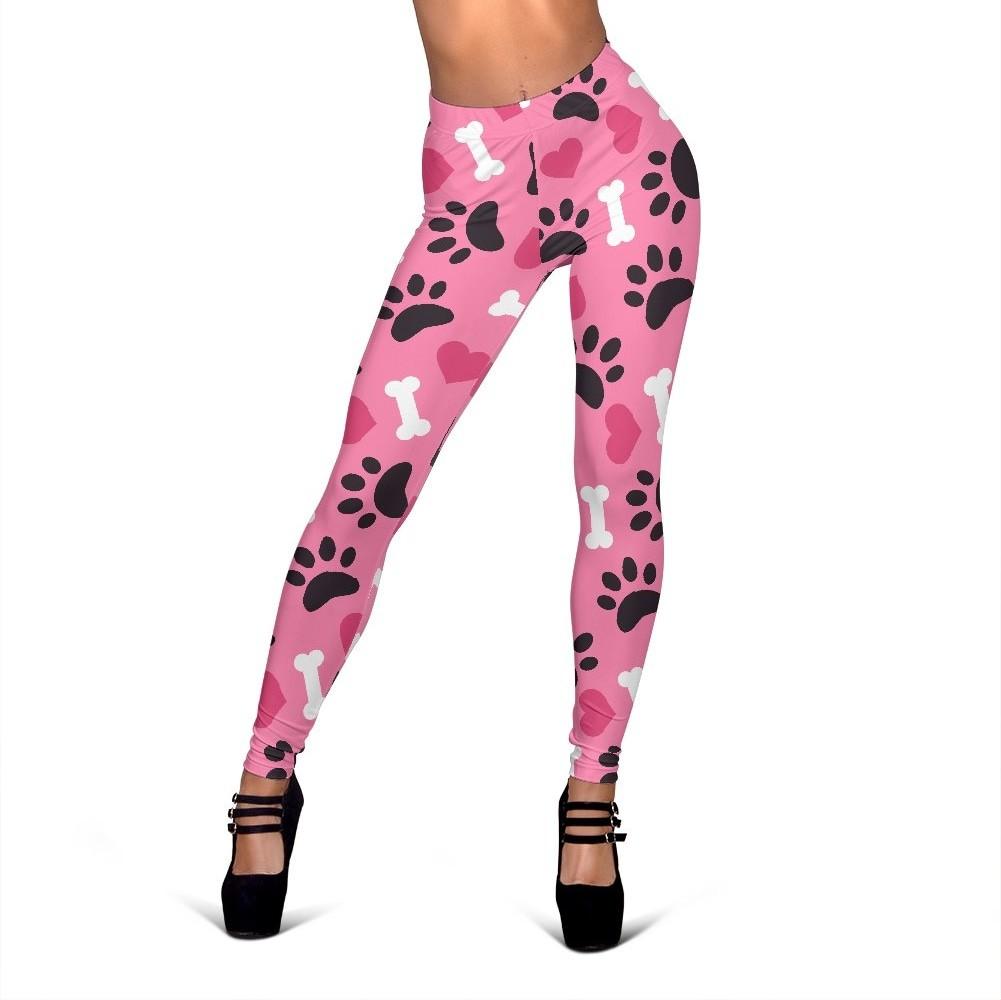 Pattern Print Paw Print Pattern Women Leggings-grizzshop