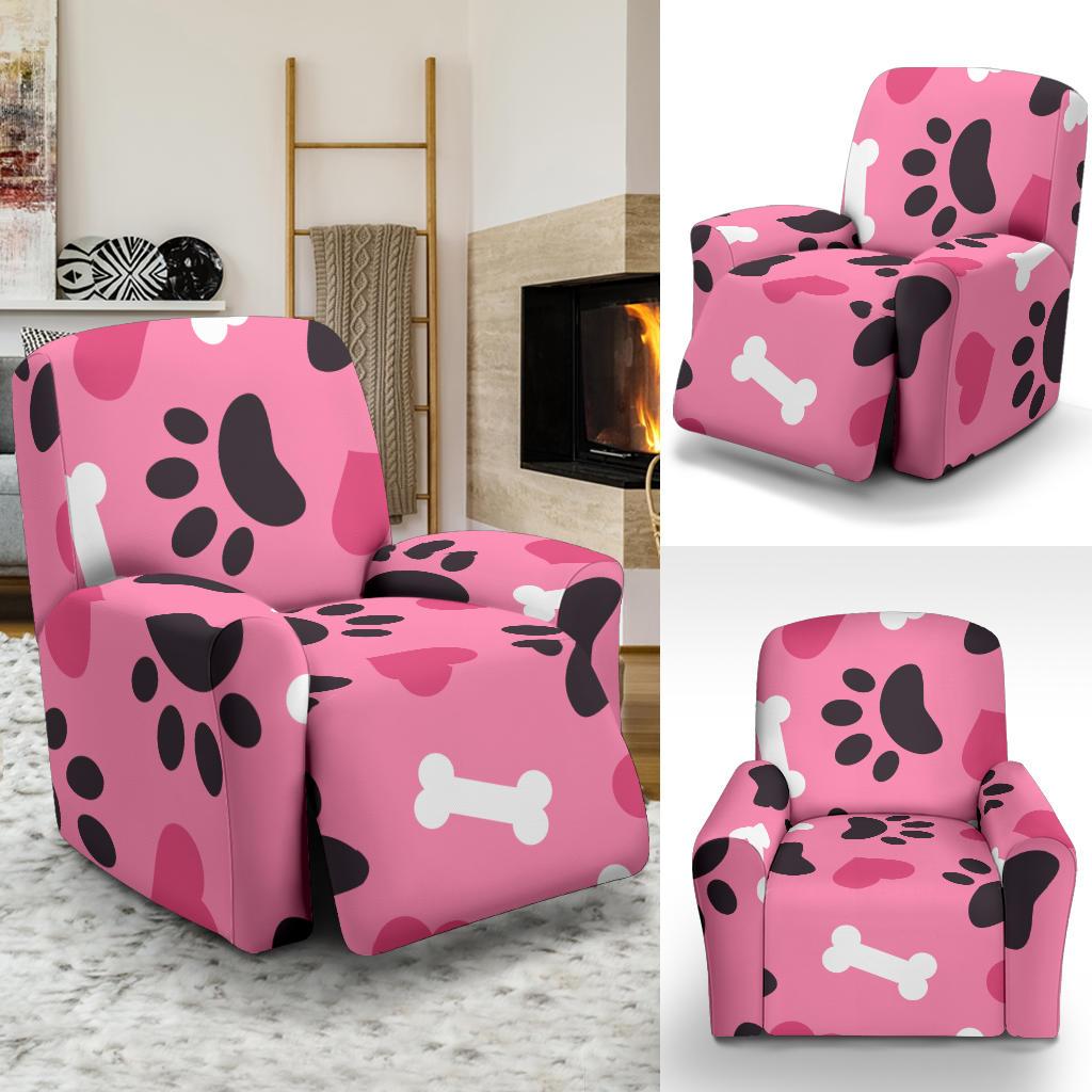 Pattern Print Paw Recliner Cover-grizzshop