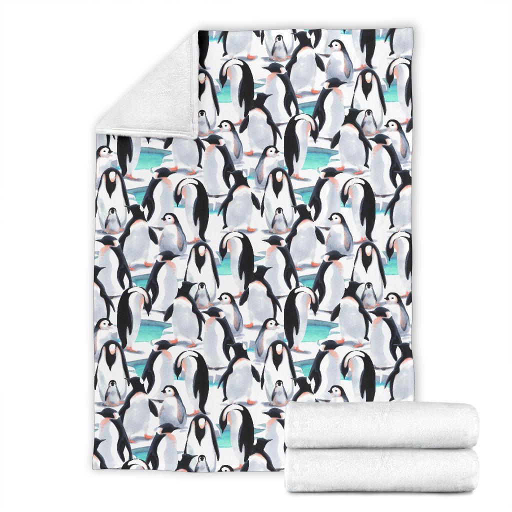 Pattern Print Penguin Blanket-grizzshop