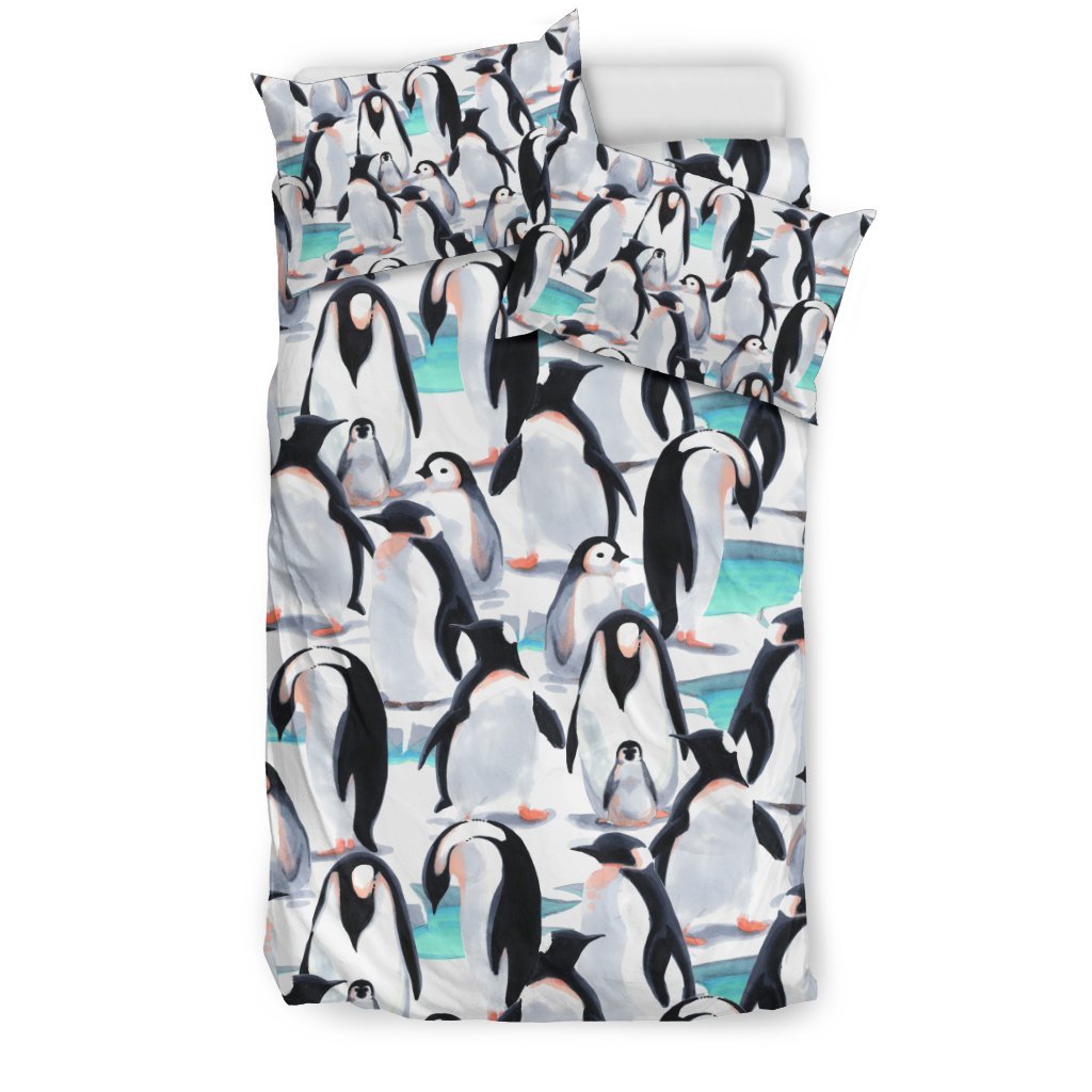 Pattern Print Penguin Duvet Cover Bedding Set-grizzshop