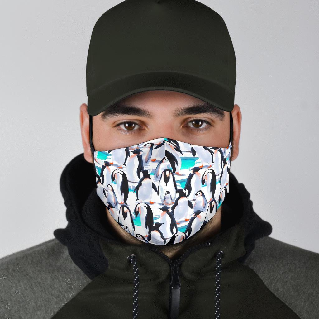 Pattern Print Penguin Face Mask-grizzshop