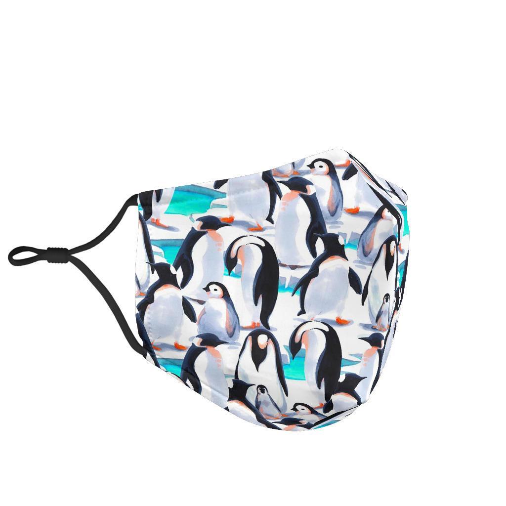 Pattern Print Penguin Face Mask-grizzshop