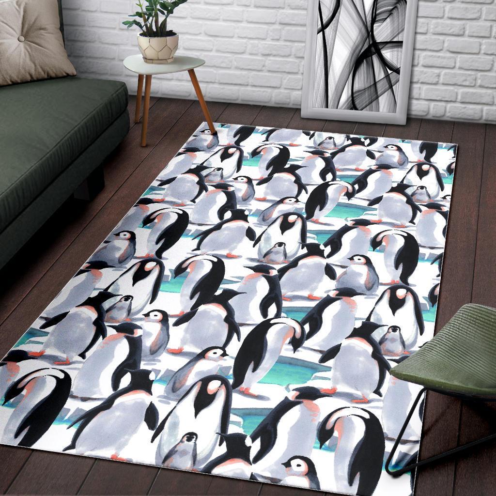 Pattern Print Penguin Floor Mat-grizzshop