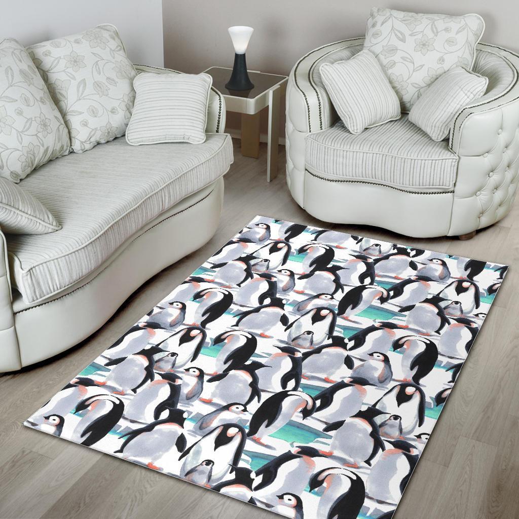 Pattern Print Penguin Floor Mat-grizzshop