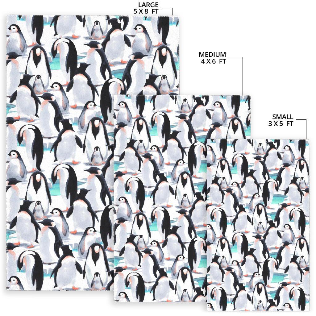 Pattern Print Penguin Floor Mat-grizzshop