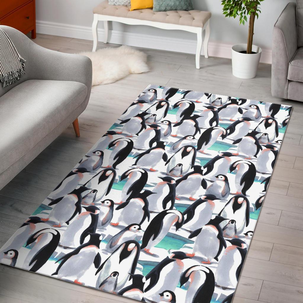 Pattern Print Penguin Floor Mat-grizzshop