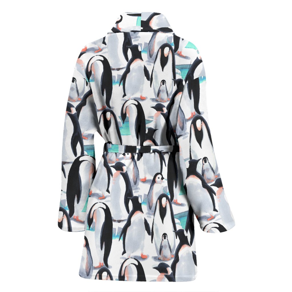 Pattern Print Penguin Pattern Print Women Long Robe-grizzshop